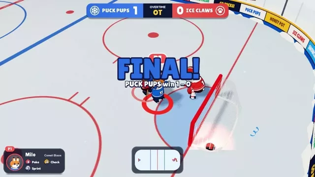 Overtime winner, Puck Pups win 1 to 0